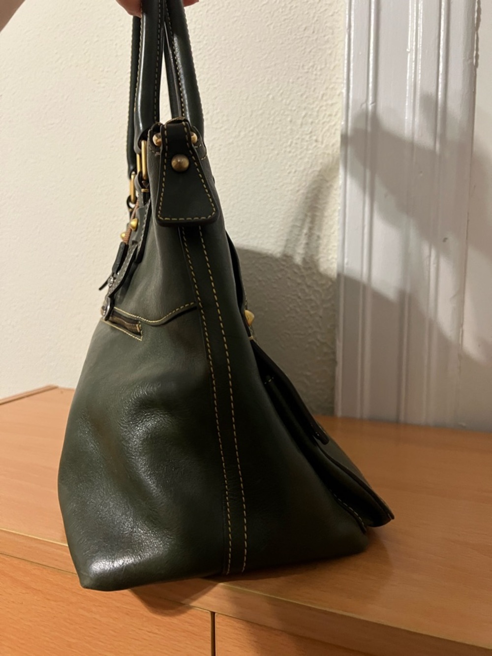 Dooney & Bourke Ivy Green Florentine Leather Satchel - Picture 5 of 10